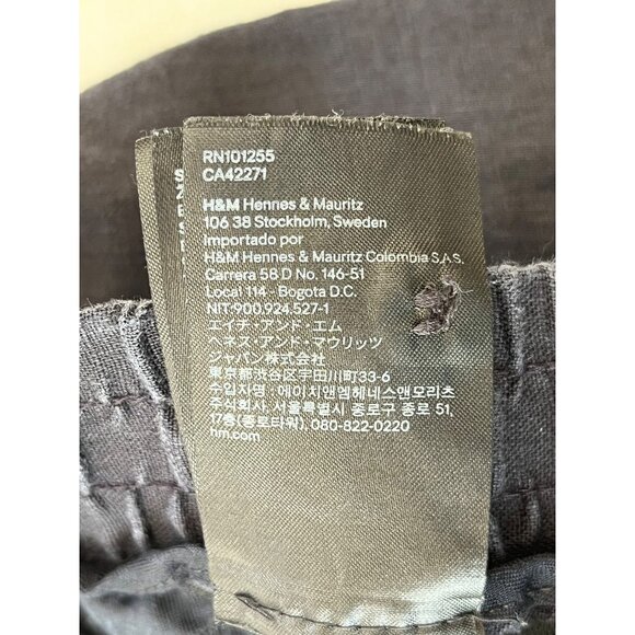 H&M Regular Fit Mens Cropped Pants 34/32 Linen & Polyester Blend Elastic Waistba - Picture 9 of 10